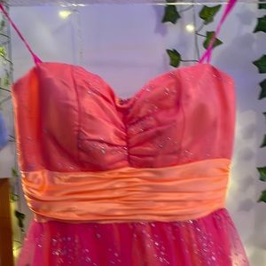 Pink and orange dress(padded) in great condition